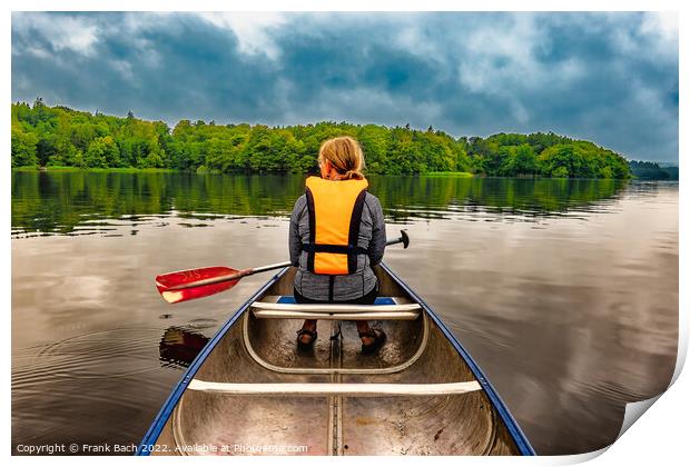 Canoing in the Lakes of Silkeborg, Denmark Print by Frank Bach