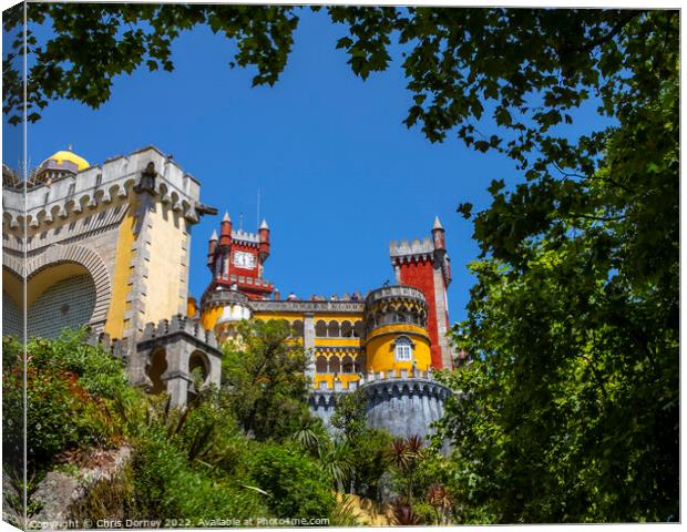 Pena Palace in Sintra, Portugal Canvas Print by Chris Dorney