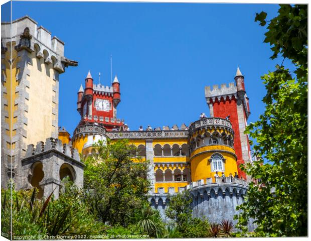 Pena Palace in Sintra, Portugal Canvas Print by Chris Dorney