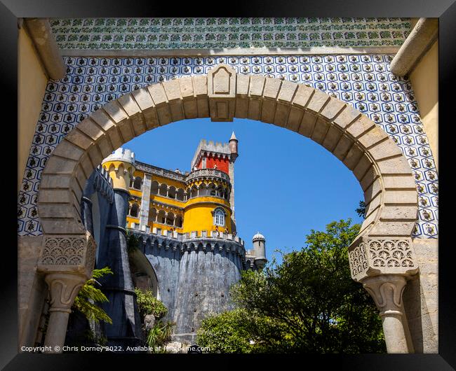 Pena Palace in Sintra, Portugal Framed Print by Chris Dorney