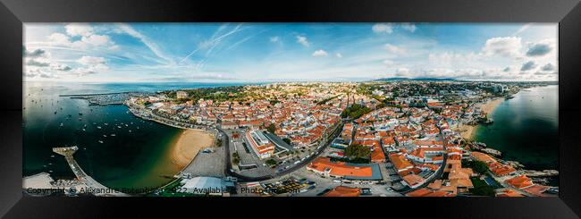 Panoramic aerial view of Cascais in Lisbon region, Portugal Framed Print by Alexandre Rotenberg