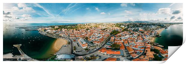 Panoramic aerial view of Cascais in Lisbon region, Portugal Print by Alexandre Rotenberg