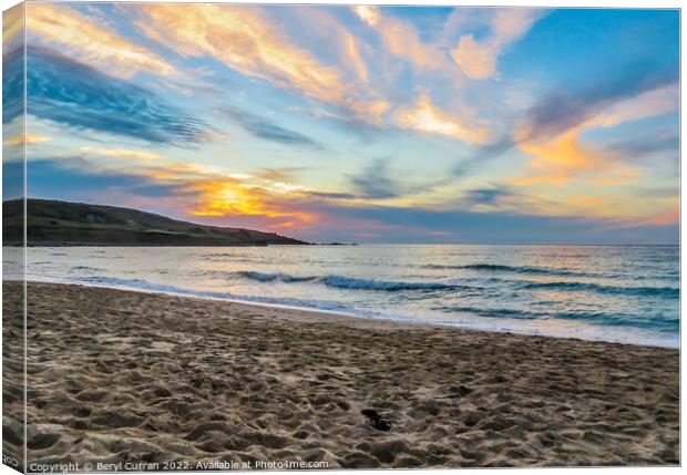 Majestic Sunset over St Ives Bay Canvas Print by Beryl Curran