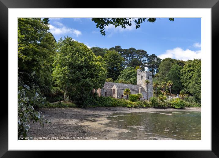 St Just in Roseland Church in Cornwall Framed Mounted Print by Jim Monk