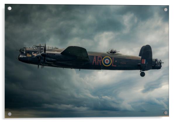 Lancaster Bomber Dark Sky Acrylic by J Biggadike