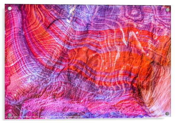 Rose Red Purple Rock Abstract Near Royal Tombs Petra Jordan Acrylic by William Perry