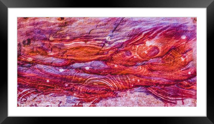 Red Rock Abstract Near Royal Tombs Petra Jordan Framed Mounted Print by William Perry