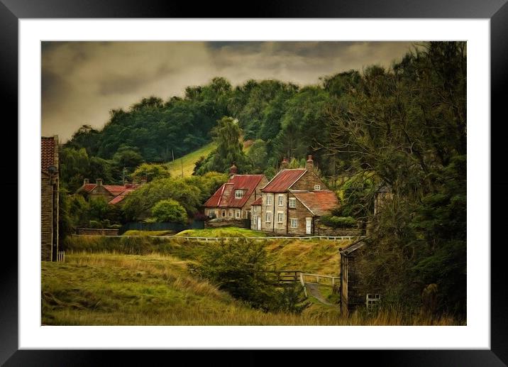 Hutton-le-Hole Yorkshire Village Digital Art Framed Mounted Print by Martyn Arnold