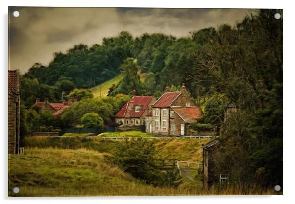 Hutton-le-Hole Yorkshire Village Digital Art Acrylic by Martyn Arnold