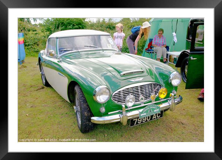 Classic vintage Austin healey sports. Framed Mounted Print by john hill