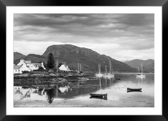 Loch Carron and the village of Plockton Framed Mounted Print by Delphimages Art