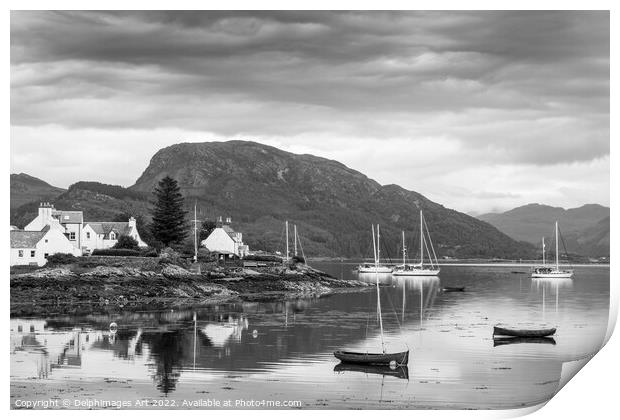 Loch Carron and the village of Plockton Print by Delphimages Art