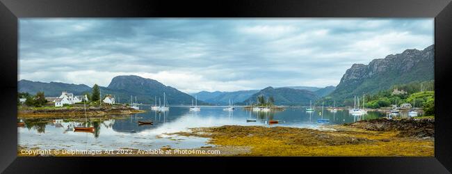 Plockton and Loch Carron panoramic landscape, High Framed Print by Delphimages Art