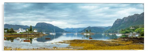 Plockton and Loch Carron panoramic landscape, High Acrylic by Delphimages Art