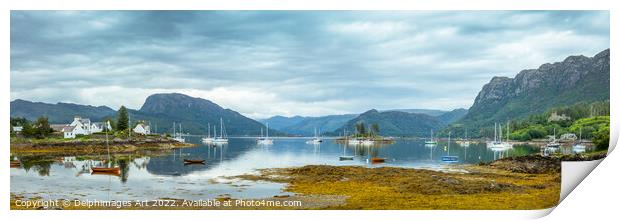 Plockton and Loch Carron panoramic landscape, High Print by Delphimages Art