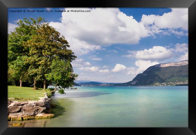 The emerald water of Lake Annecy Framed Print by Stuart Wyatt