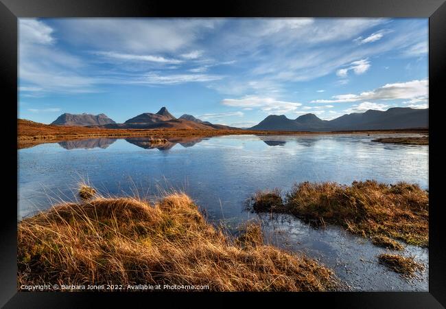 Inverpolly Hills Aird of Coigach, Scotland Framed Print by Barbara Jones