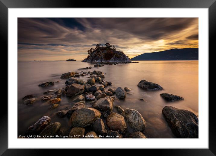 Golden Stepping Stones Framed Mounted Print by Pierre Leclerc Photography