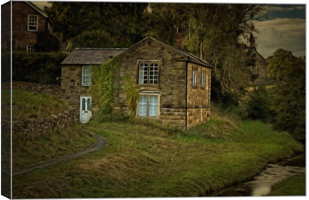 Painterly Stone Cottage Canvas Print by Martyn Arnold