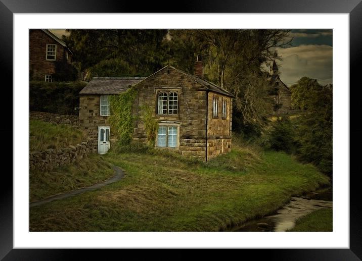 Painterly Stone Cottage Framed Mounted Print by Martyn Arnold