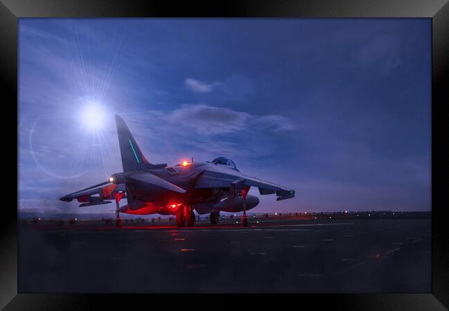 AV8 Harrier Night Ops Framed Print by J Biggadike