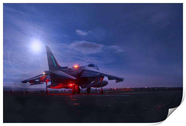 AV8 Harrier Night Ops Print by J Biggadike