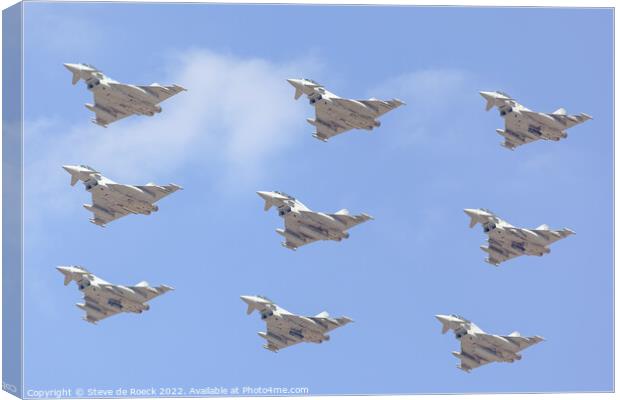 Eurofighter Tight Formation Canvas Print by Steve de Roeck