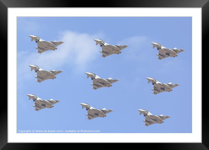 Eurofighter Tight Formation Framed Mounted Print by Steve de Roeck