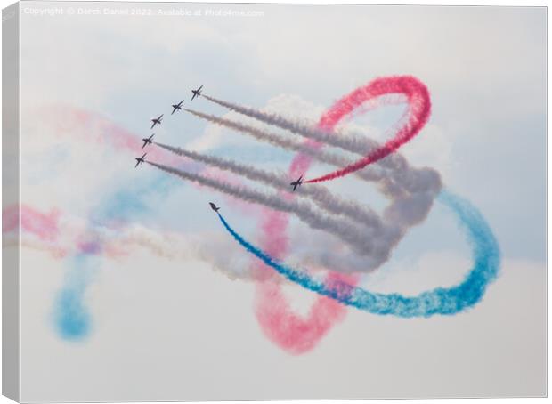 Red Arrows Bournemouth Air Show 2022 Canvas Print by Derek Daniel