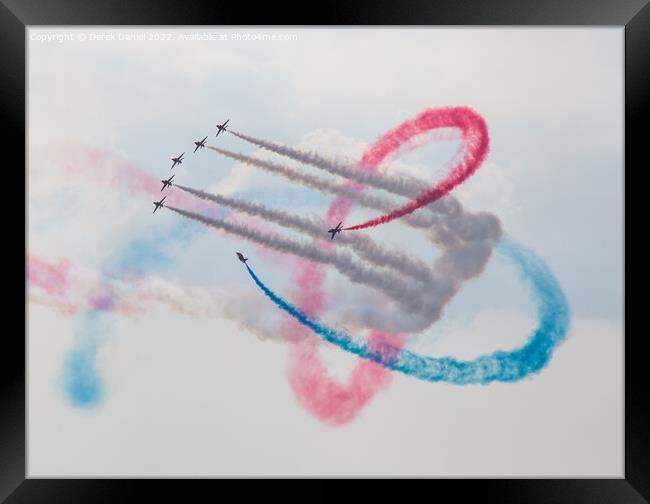 Red Arrows Bournemouth Air Show 2022 Framed Print by Derek Daniel