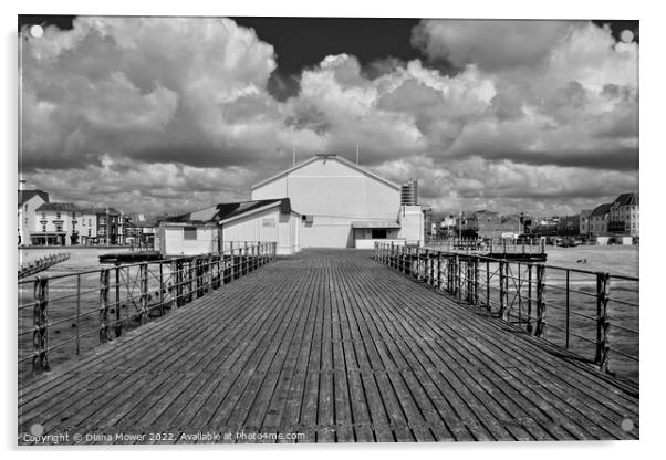 Bognor Regis from the Pier Monochrome  Acrylic by Diana Mower