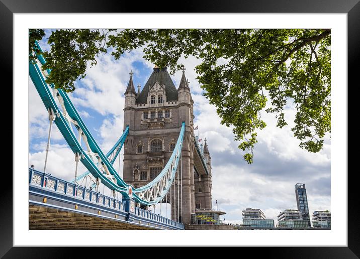 Tower Bridge under the trees Framed Mounted Print by Jason Wells