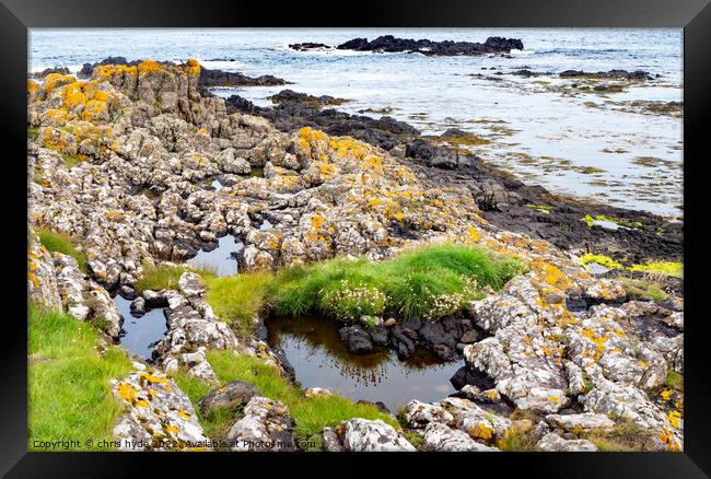 Rock pools on the foreshore Framed Print by chris hyde