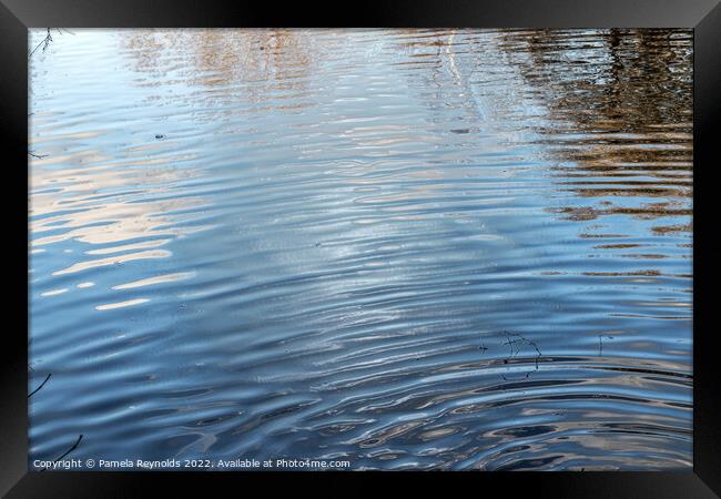 Ripples on a Lake with Plastic Wrap Filter Framed Print by Pamela Reynolds