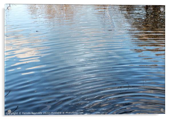 Ripples on a Lake with Plastic Wrap Filter Acrylic by Pamela Reynolds