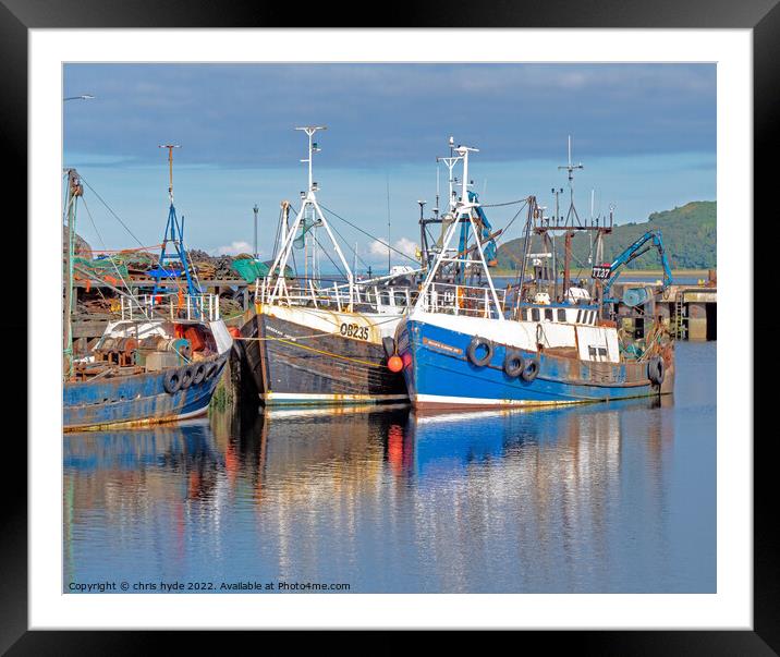 Trawlers docked in Campbeltown  Framed Mounted Print by chris hyde