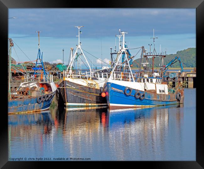 Trawlers docked in Campbeltown  Framed Print by chris hyde