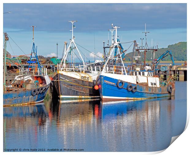 Trawlers docked in Campbeltown  Print by chris hyde