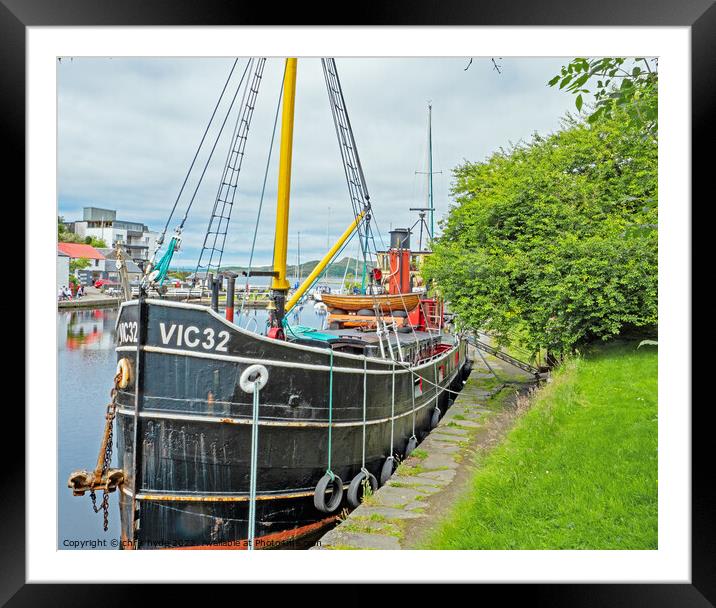 VIC32 Clyde Puffer in Crinan Canal Framed Mounted Print by chris hyde