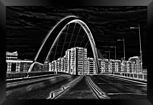 Glasgow Squinty bridge Framed Print by Allan Durward Photography