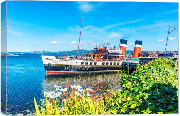 PS Waverley in Tarbert Canvas Print by Valerie Paterson