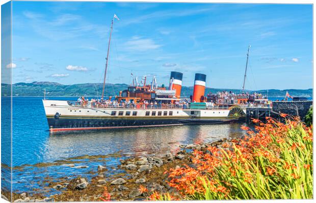PS Waverley Departing Tarbert Canvas Print by Valerie Paterson