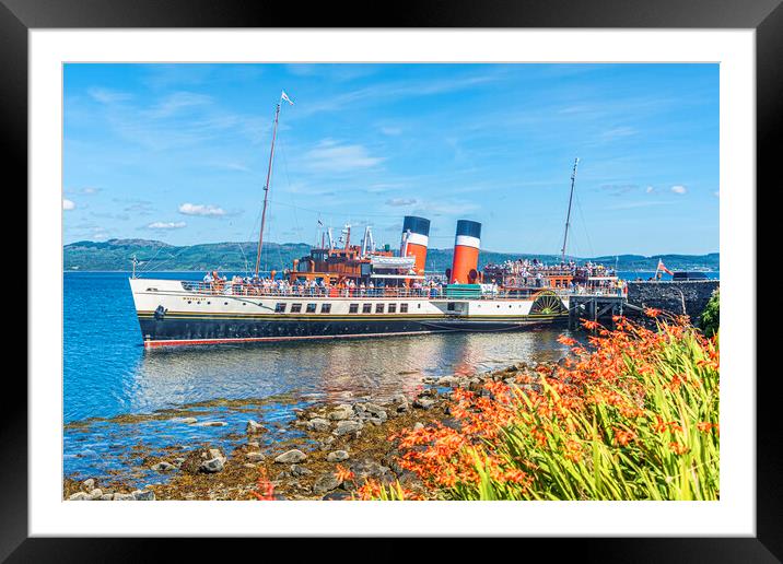 PS Waverley Departing Tarbert Framed Mounted Print by Valerie Paterson