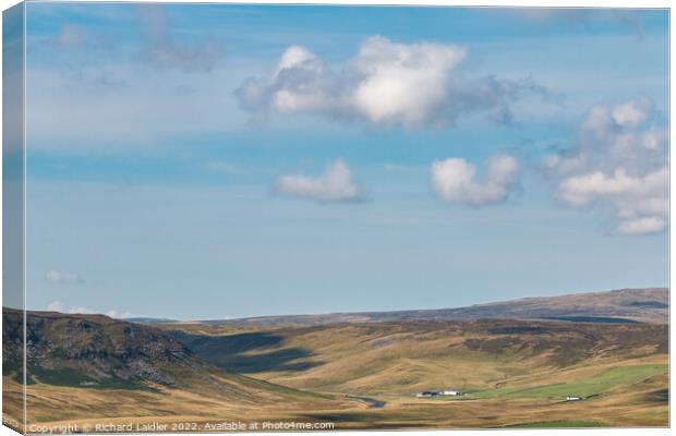 Cronkley Scar and Widdybank Farm, Teesdale Canvas Print by Richard Laidler