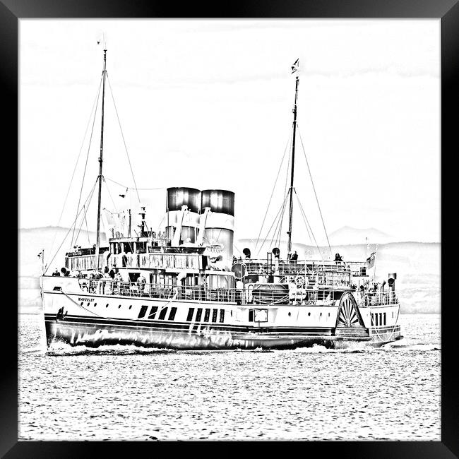 PS Waverley pencil drawing Framed Print by Allan Durward Photography