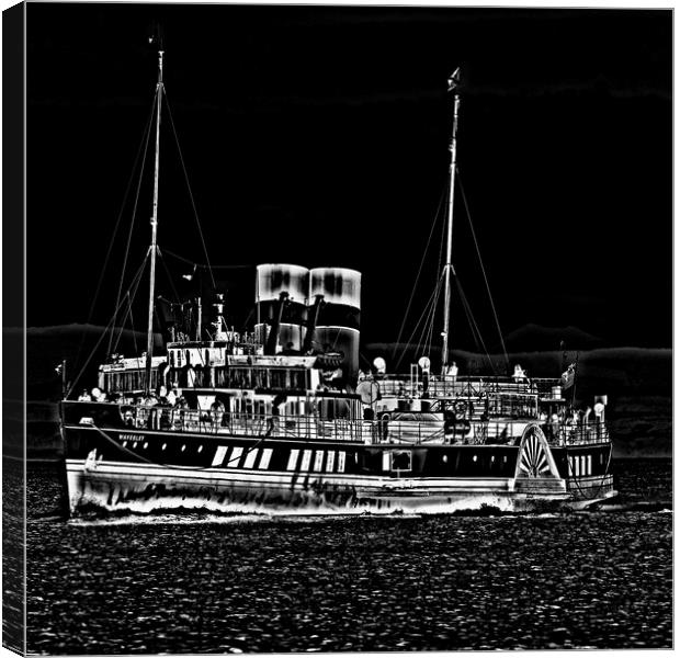 Pencil drawing of PS Waverley, Brodick, Arran. Canvas Print by Allan Durward Photography