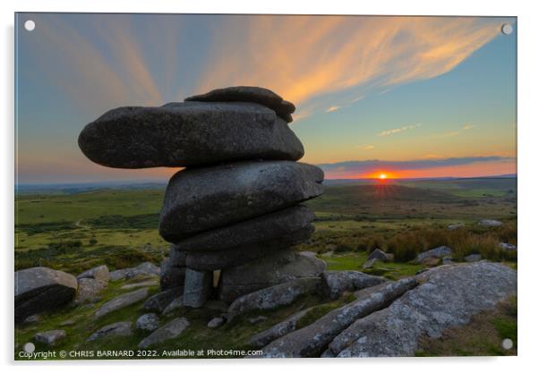 The Cheesewring Bodmin Moor Acrylic by CHRIS BARNARD