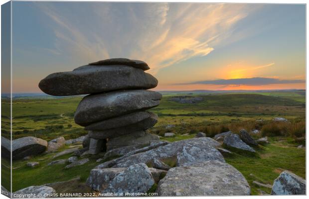 The Cheesewring Bodmin Moor Canvas Print by CHRIS BARNARD