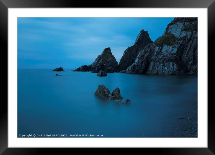 Blue hour Westcombe Beach Framed Mounted Print by CHRIS BARNARD
