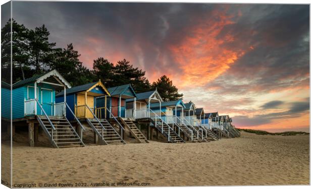 Sunset Sky Over Wells Beach Canvas Print by David Powley